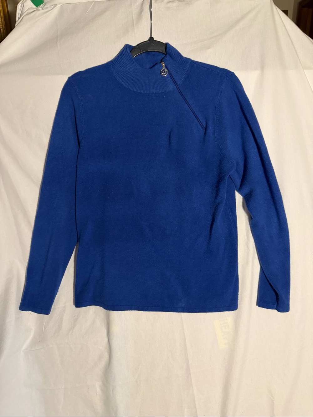 #458 Women's Royal Blue Zip-Neck Sweater